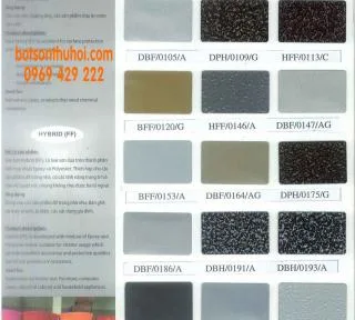 Bảng mã màu bột sơn tĩnh điện Đại Phú