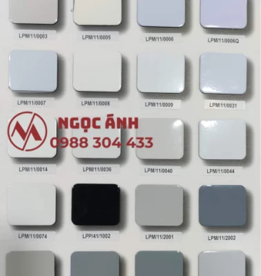 Bảng màu bột sơn tĩnh điện màu trắng xám đen