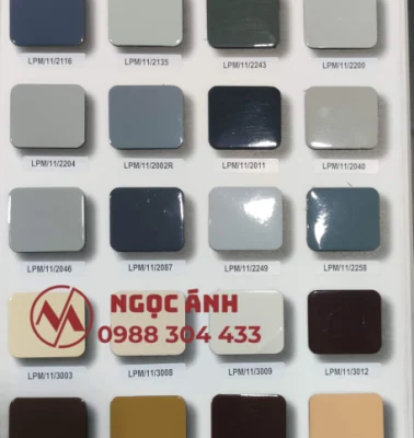 Bảng màu sơn tĩnh điện trắng đen